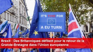 Brexit  Des Britanniques défilent pour le retour de la GrandeBretagne dans l’Union européenne [upl. by Riddle]