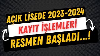 20232024 Açık lise Kayıtları Başladı  İşte Gerekli Evraklar [upl. by Bergh]