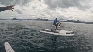 Passport Bro Riding a Schiller Water Bike here at Pangulasian Island 🏝 El Nido Resorts [upl. by Htehpaj]