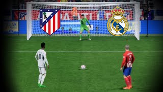 Penaltis  Atlético de Madrid Vs Real Madrid  LaLiga 2425  Simulación y Predicción [upl. by Allesig]