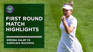 Simona Halep vs Karolina Muchova  First Round Highlights  Wimbledon 2022 [upl. by Stein]