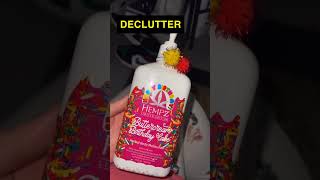 DECLUTTERING MY HEMPZ BIRTHDAY CAKE BODY LOTION perfume shorts hygiene [upl. by Cowden]