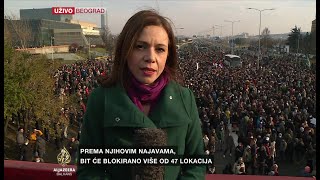 Hiljade građana blokirale autoput u Beogradu [upl. by Koerlin]