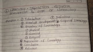 LimnologyDefinition historical development amp scope of limnology ll MSc3sem zoology notes in hindi [upl. by Lian]