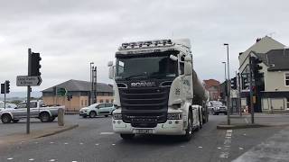 European truck horns Truckspotting in Derry [upl. by Enelym]