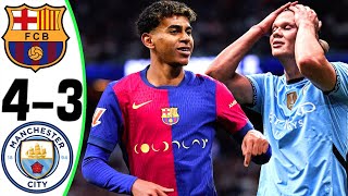 Barcelona vs Manchester City 43  All Goals and Highlights  2024 🔥 HAALAND [upl. by Anailli]