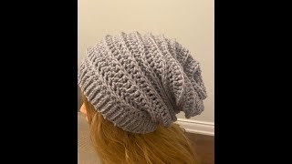 FREE Crochet Textured Slouchy Hat Pattern [upl. by Marcie]