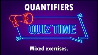 ✔ QUIZ TIME QUANTIFIERS 👌 ejercicios para practicar con some any a little many etc 🔥 [upl. by Sammie995]