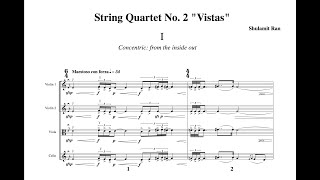 Shulamit Ran String Quartet No 2 quotVistasquot  Score Follower [upl. by Etnahsa]