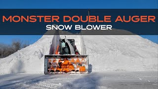 This Snowblower is a MONSTER  Skid Pro Double Auger Snowblower [upl. by Zetnahs447]