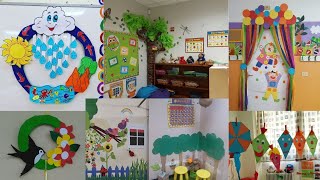 Preschool decoration ideasClassroom wall decoration designDoor decoration ideasPaper flower ideas [upl. by Tteragram]