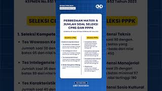 Perbedaan materi seleksi CPNS dan PPPK Yuk simak video sampai habis cpns pppk [upl. by Sayres146]