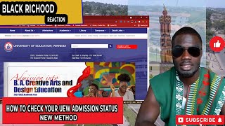 How To Check UEW Admission Status  NEW METHOD [upl. by Andriette]