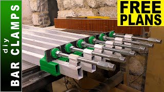 🟢 Bar Clamps DIY  Making six Long Durable Bar Clamps  FREE PLANS [upl. by Anaugal]