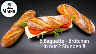 Schnelle Baguette Brötchen selber backen  MiniBaguetteBrötchen [upl. by Keyser785]