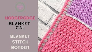 Blanket Stitch Crochet Border  Hodgepodge Blanket CAL [upl. by Amelie]