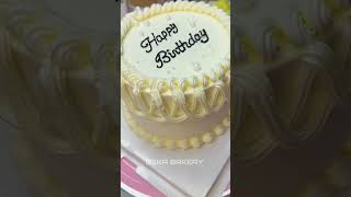 Happy Birthday simple white design cake making  perfect cake decorating ideas cakedecorating [upl. by Pattie479]