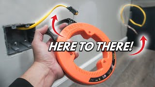 How To Run And Fish Electrical Wire Through Studs Inside Drywall  DIY Tutorial For Beginners [upl. by Marentic396]