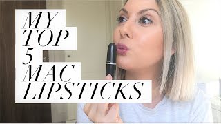 My Top 5 MAC Lipsticks  BlondeTeaParty [upl. by Nirmak182]