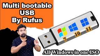 Multi bootable USB Rufus  How to Combine all windows in one ISO  Multi bootable usb by rufus [upl. by Kutzenco519]