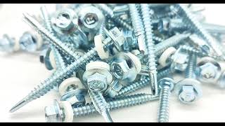 High quality zinc hexagon self drilling screw with white rubber wahsher [upl. by Ahsuoj158]