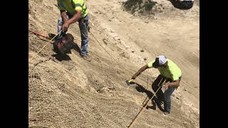 Installing Jute Matting on Extreme Slopes [upl. by Yorgen]