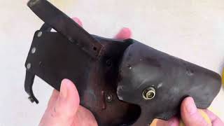 Cleaning Old Leather  Using Saddle Soap To Clean This Old Holster leathercare [upl. by Jenkel]