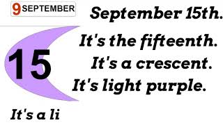 Calendar Numbers Shapes and Colours September EYE Online [upl. by Adiam]