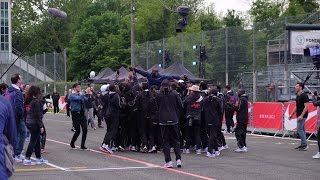 Eliud Kipchoge swarmed by celebrating runners at Breaking2 [upl. by Evin]