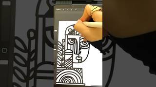 A part of cubism painting  procreate Time lapse [upl. by Matheson639]