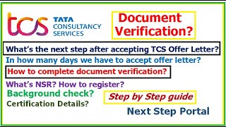 How to complete TCS background verification Whats NSR How to get 12 digit NSR number [upl. by Malin]