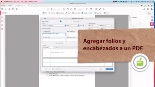 Como agregar un folio y poner encabezados a las páginas en un archivo PDF [upl. by Ayom510]