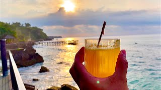 DINER AT ROCK BAR with PERFECT SUNSET RESTAURANT amp BAR REVIEW  AYANA RESORTS JIMBARAN HOTEL BALI [upl. by Namurt]