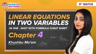 Linear Equations in Two Variables Class 9 Maths OneShot Formula Sheet  CBSE Class 9 Exams [upl. by Riordan]