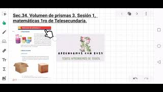 Sec34 Volumen de prismas 3 Sesión 1 matemáticas 1ro de Telesecundaria [upl. by Salbu946]