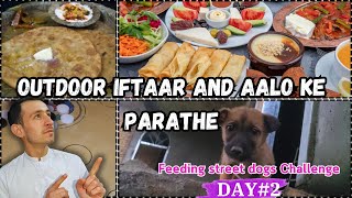 Feeding street dogs challenge Day2  Outdoor iftari  Urdu Vlogs  Pakistani Vlogs [upl. by Matejka155]