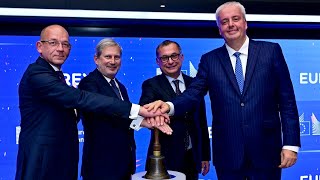 Bell Ringing on 7 October 2024 EU Commission joins Eurex’s repo market [upl. by Humfrid622]