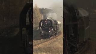 🇨🇿 Parní lokomotiva quotPětasedmaquot 475101 train vlak lokomotiva vlaky railway steam history [upl. by Annahvas]