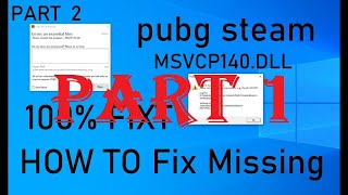 error in resource files PUBG Steam msvcp140 How to FIX 100 PART 1 [upl. by Odarnoc]