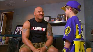 The Rock introduces himself to a quotyoungquot Cena [upl. by Auberta668]