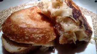 Caramelized Onion Grilled Cheese Sandwiches With Miso Mustard Butter Veganized  Veganuary 2022 [upl. by Norvell]