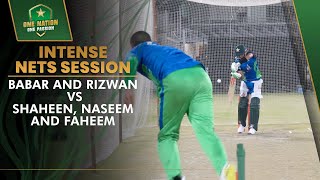 Intense Nets Session Babar and Rizwan vs Shaheen Naseem and Faheem  PCB  MA2L [upl. by Nasho]