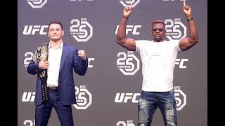 UFC 220 media call Miocic vs Ngannou highlights [upl. by Pomona622]