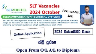 Sri Lanka Telecom New Vacancies 2024 October  SLT Job Application [upl. by Elawalo]