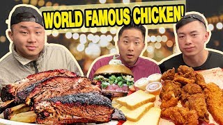 The BEST TEXAS BBQ Fried Chicken Burgers FOOD TOUR  Austin TX [upl. by Haizek123]