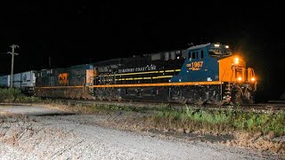 CSX I01006 with CSX 1967 Seaboard Coast Line SCL leading at Lyons NY yard 8724 [upl. by Cartan]