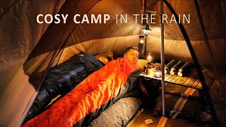 Cosy Camping in Rain Sun and Wind  Relax Eat Sleep in Tipi Tent ASMR [upl. by Airamas464]