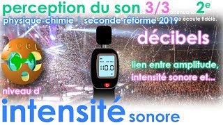 Perception du son 33 Niveau dintensité sonore DÉCIBELS  PhysiqueChimie  2e [upl. by Gretel]