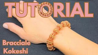 Kokeshi bracelet with seed beads peyote beadweavingdesign [upl. by Eisler]