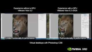 VMware Horizon View Photoshop CPU only vs NVIDIA GRID [upl. by Aziul]